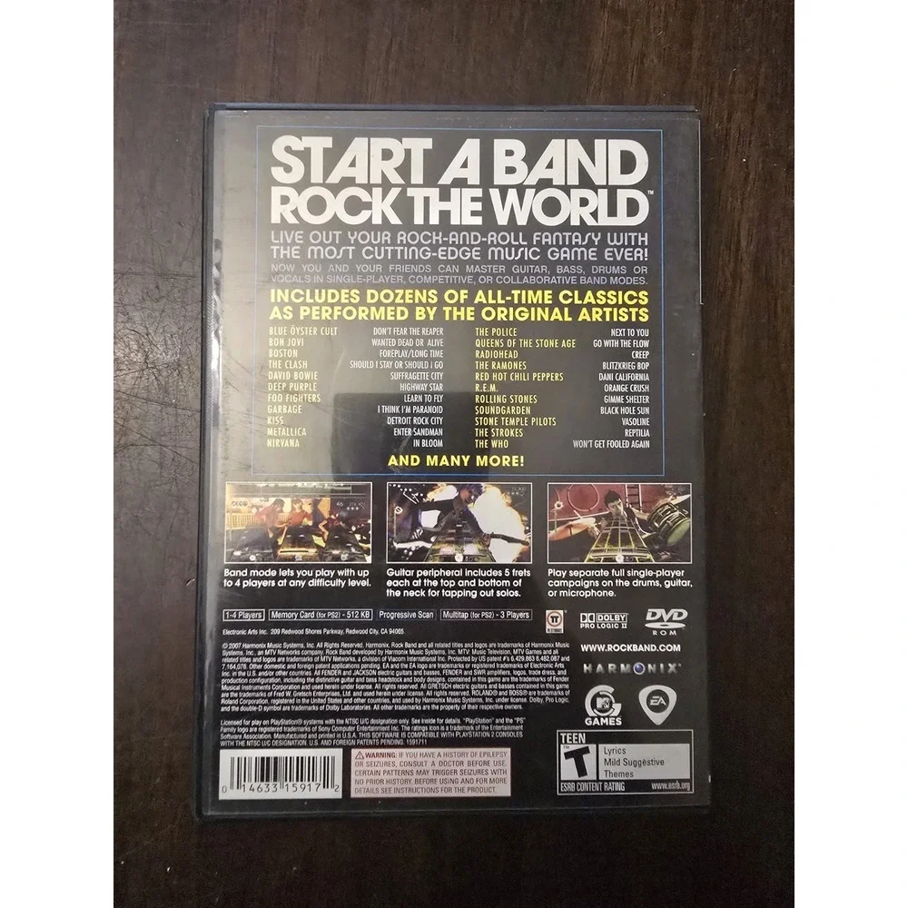 Rock Band - PlayStation‎ 2 PS2 - Complete w/ Manual CIB